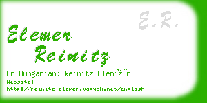 elemer reinitz business card